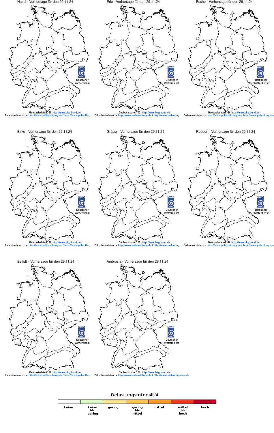 Vorhersage - Pollenflug-Gefahrenindex