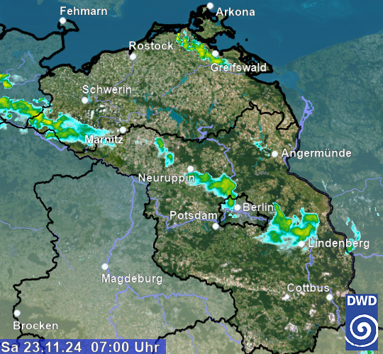 aktuelles Radarbild Region Nordost