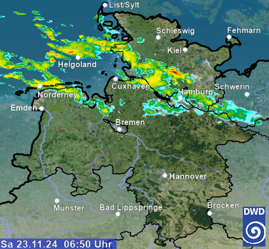 aktuelles Radarbild Region Nordwest