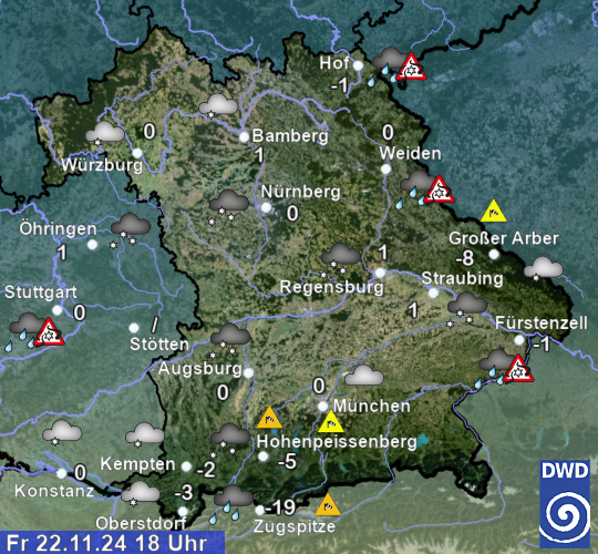 aktuelles Wetter und aktuelle Temperatur Region Suedost